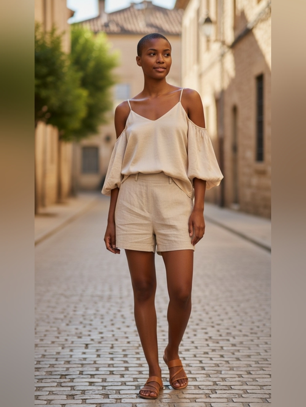 ANDREE BY UNIT Women's Cream Cold Shoulder Blouse